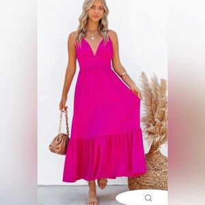 Vici Kept close smocked maxi dress, S